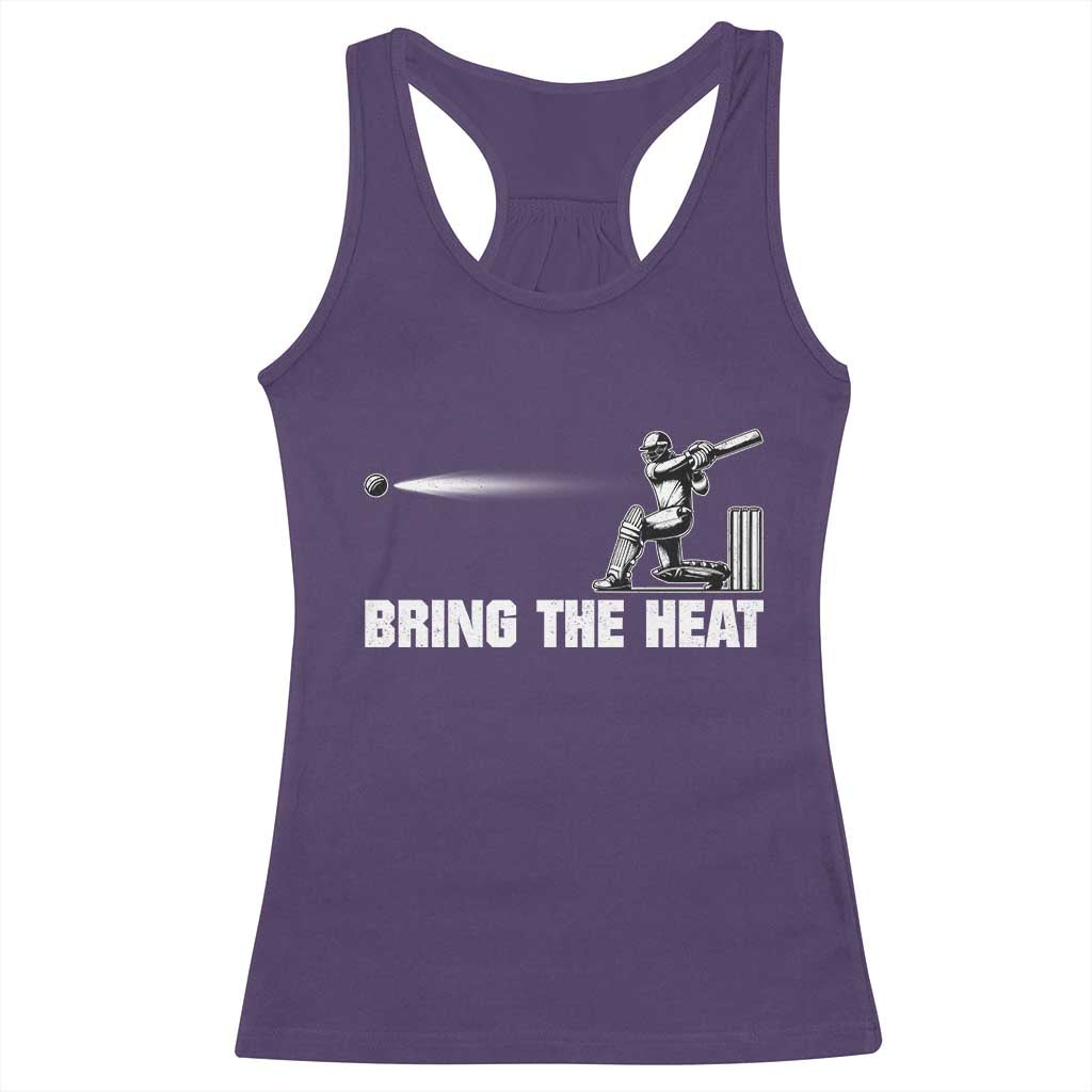 Cricket Player Racerback Tank Top Bring The Heat Batting TS10 Purple Print Your Wear