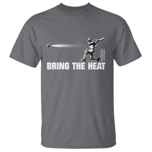 Cricket Player T Shirt Bring The Heat Batting TS10 Charcoal Print Your Wear