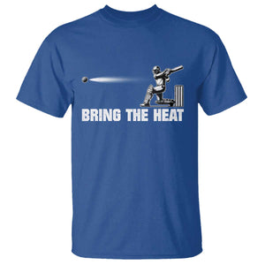 Cricket Player T Shirt Bring The Heat Batting TS10 Royal Blue Print Your Wear