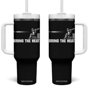 Cricket Player Tumbler With Handle Bring The Heat Batting TS10 One Size: 40 oz Black Print Your Wear