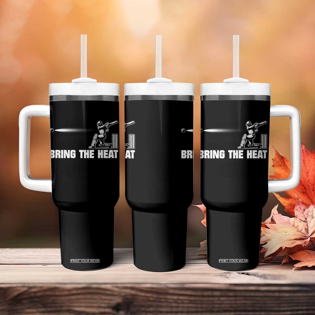 Cricket Player Tumbler With Handle Bring The Heat Batting TS10 Print Your Wear