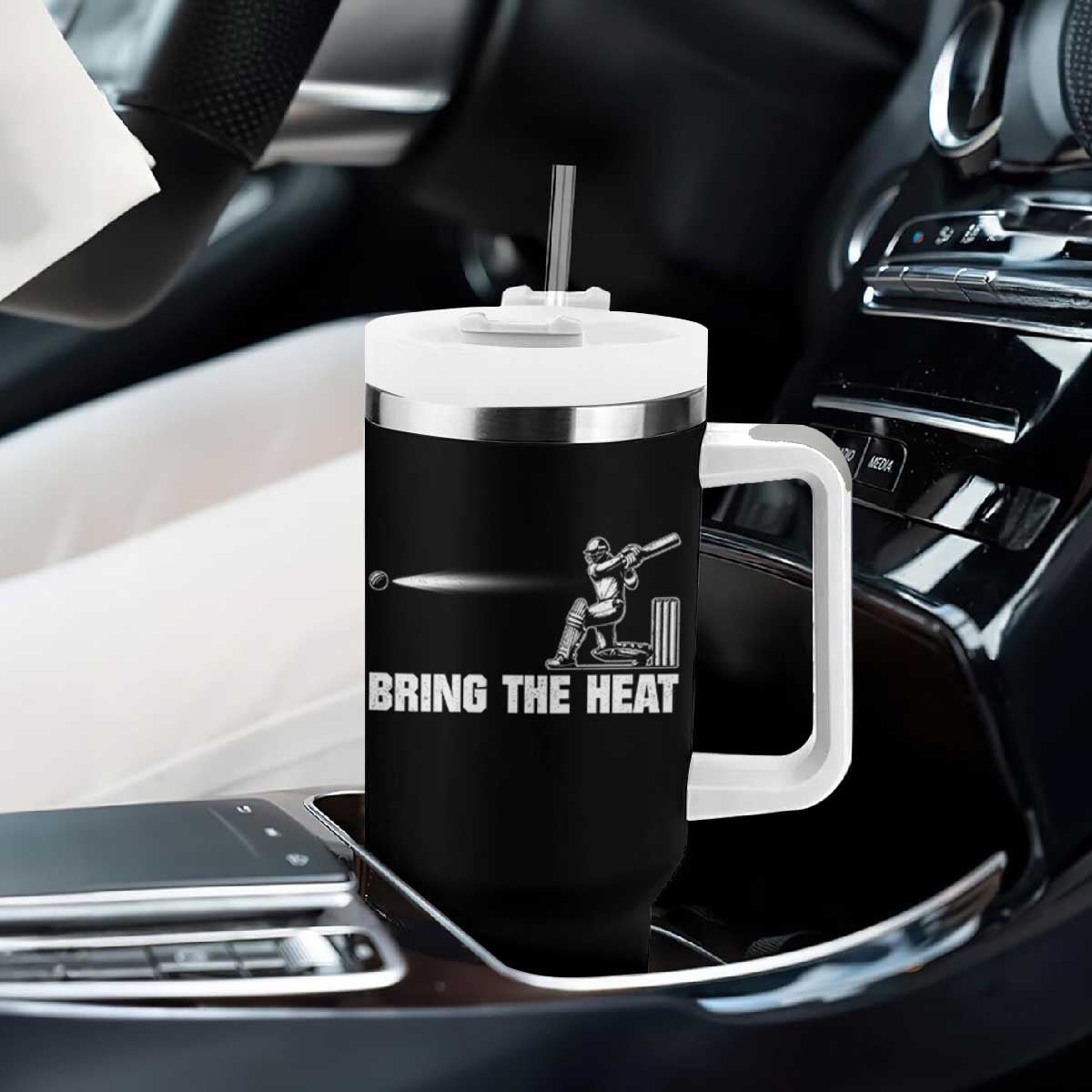 Cricket Player Tumbler With Handle Bring The Heat Batting TS10 Print Your Wear
