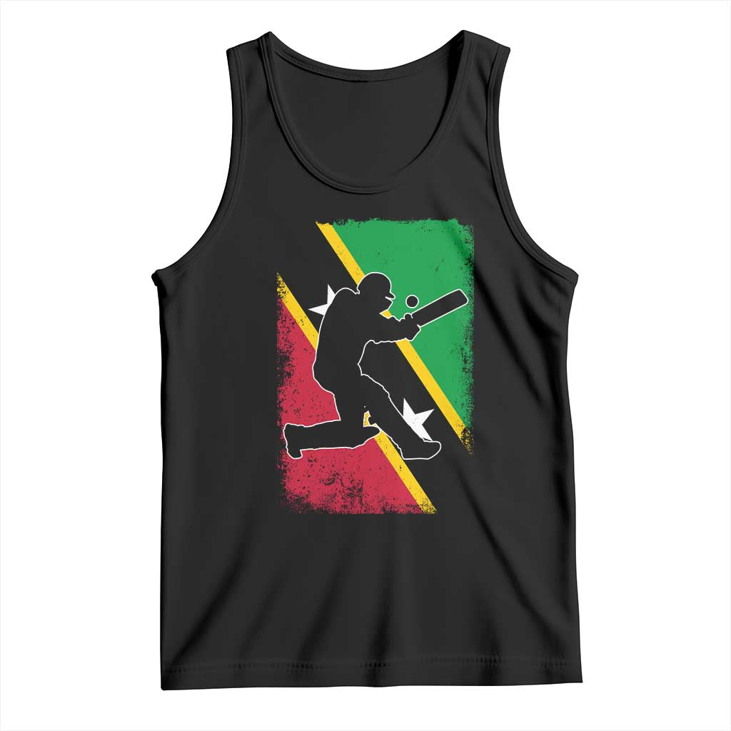 Saint Kitts and Nevis Cricket Tank Top Retro Vintage Sport Kittitian Flag West Indies Cricket Fan TS10 Black Print Your Wear