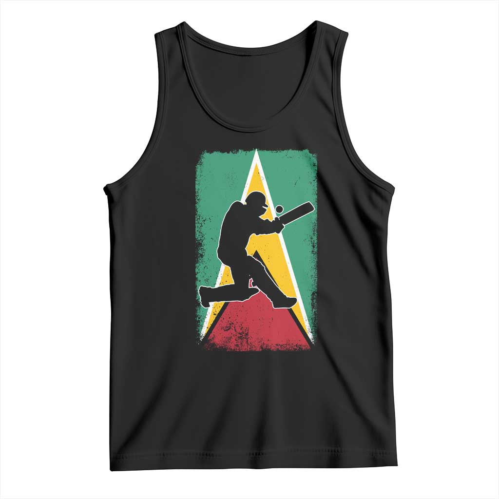 Guyana Cricket Tank Top Retro Vintage Sport Guyanese Flag West Indies Cricket Fan TS10 Black Print Your Wear