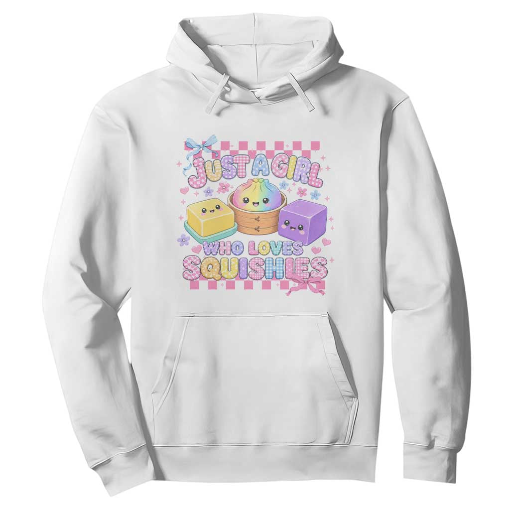 Just A Girl Who Loves Squishies Hoodie Cute Kawaii Dumpling Graphic Coquette Bow Girls TS10 White Print Your Wear