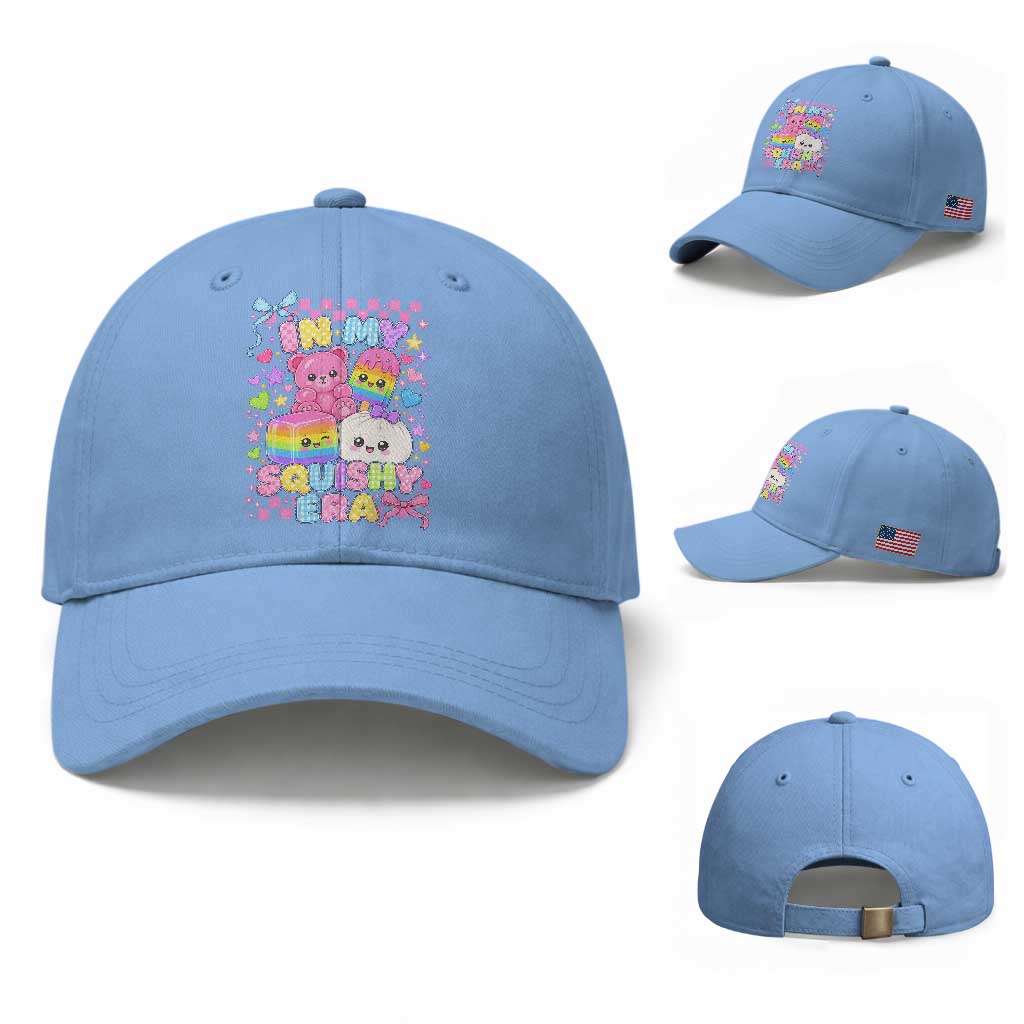 In My Squishy Era Baseball Cap Cute Kawaii Pastel Dumpling Graphic TS10 Baseball Cap Universal Fit Light Blue Print Your Wear