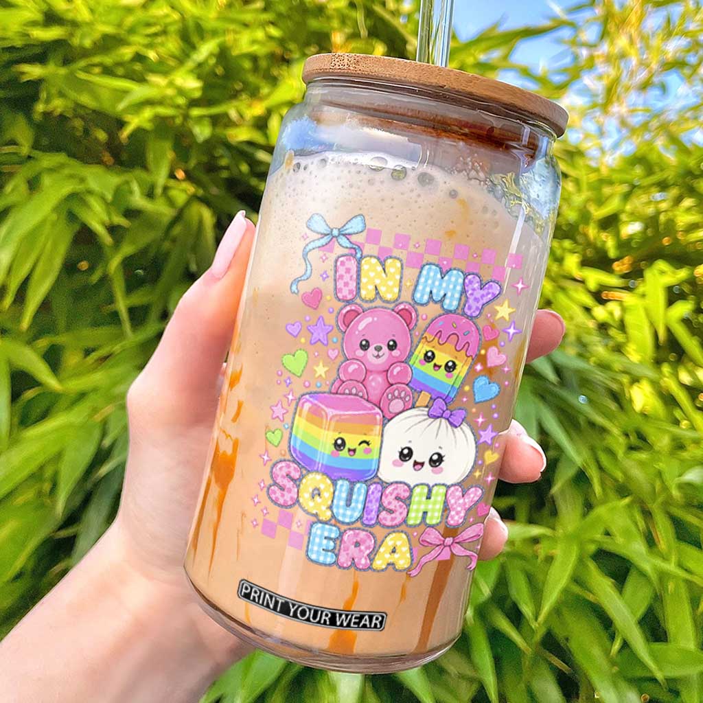 In My Squishy Era Glass Can Cute Kawaii Pastel Dumpling Graphic TS10 White Print Your Wear