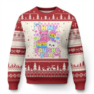 In My Squishy Era Ugly Christmas Sweater Cute Kawaii Pastel Dumpling Graphic TS10 Beige Red Print Your Wear