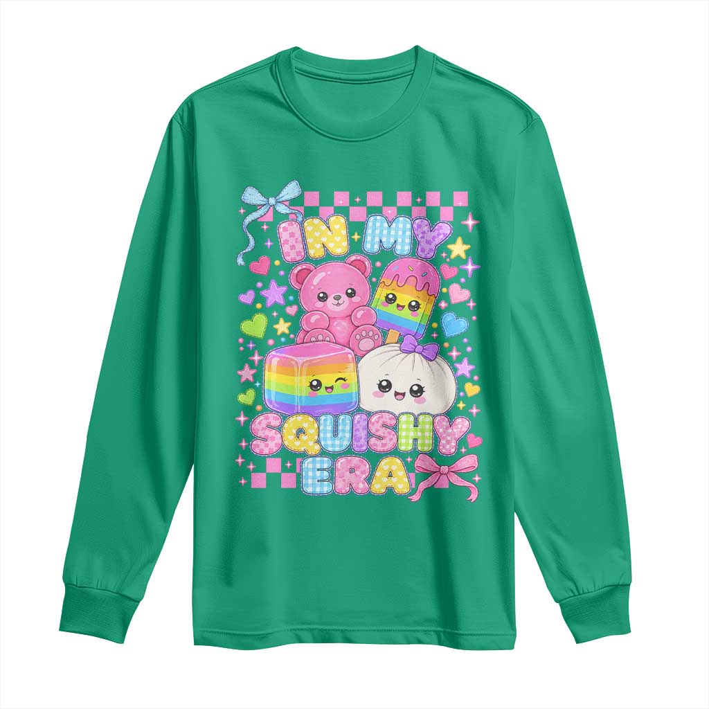 In My Squishy Era Long Sleeve Shirt Cute Kawaii Pastel Dumpling Graphic TS10 Irish Green Print Your Wear