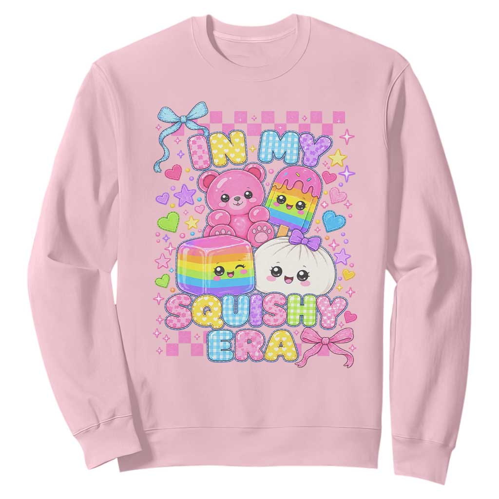 In My Squishy Era Sweatshirt Cute Kawaii Pastel Dumpling Graphic TS10 Light Pink Print Your Wear