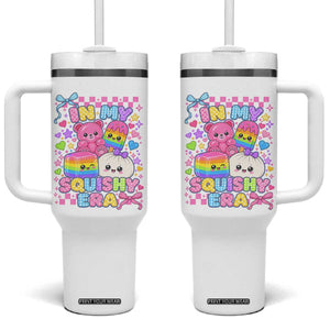 In My Squishy Era Tumbler With Handle Cute Kawaii Pastel Dumpling Graphic TS10 One Size: 40 oz White Print Your Wear