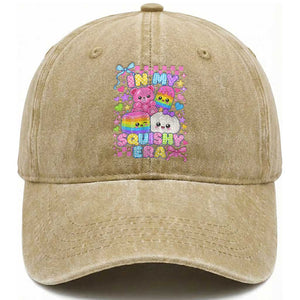 In My Squishy Era Washed Cotton Baseball Cap Cute Kawaii Pastel Dumpling Graphic TS10 Print Your Wear