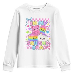 In My Squishy Era Youth Sweatshirt Cute Kawaii Pastel Dumpling Graphic TS10 White Print Your Wear