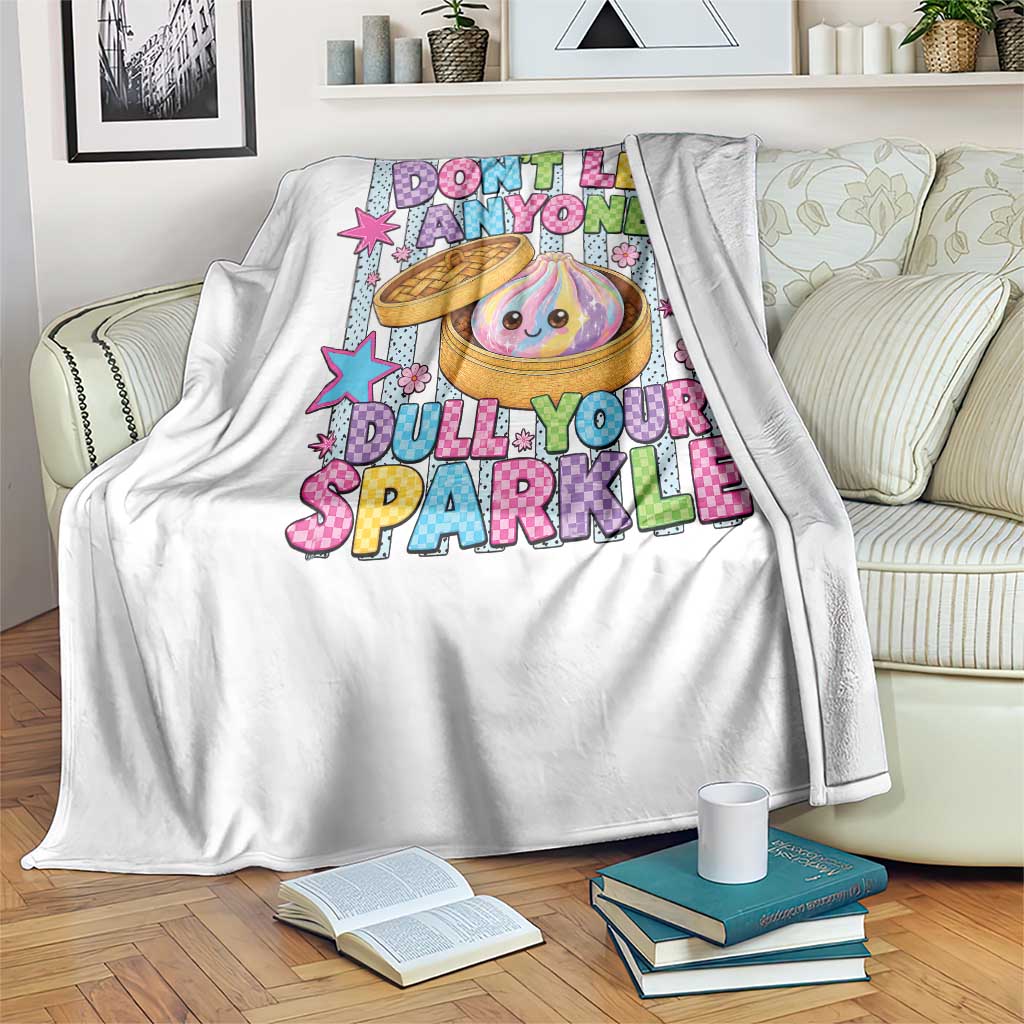 Squishy Lovers Throw Blanket Dont Let Anyone Dull Your Sparkle Cute Rainbow Dumpling Graphic TS10 Print Your Wear