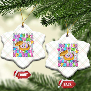 Squishy Lovers Ceramic Ornament Dont Let Anyone Dull Your Sparkle Cute Rainbow Dumpling Graphic TS10 Print Your Wear