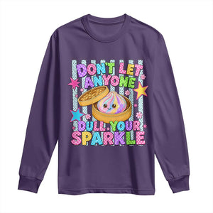 Squishy Lovers Long Sleeve Shirt Dont Let Anyone Dull Your Sparkle Cute Rainbow Dumpling Graphic TS10 Purple Print Your Wear