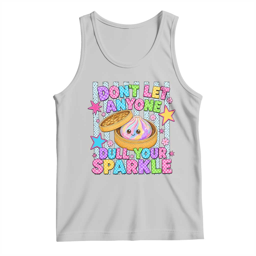 Squishy Lovers Tank Top Dont Let Anyone Dull Your Sparkle Cute Rainbow Dumpling Graphic TS10 Ash Print Your Wear