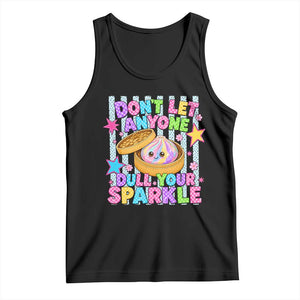 Squishy Lovers Tank Top Dont Let Anyone Dull Your Sparkle Cute Rainbow Dumpling Graphic TS10 Black Print Your Wear