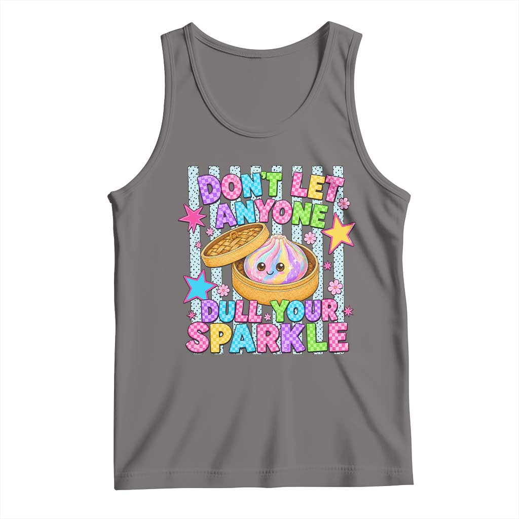 Squishy Lovers Tank Top Dont Let Anyone Dull Your Sparkle Cute Rainbow Dumpling Graphic TS10 Deep Heather Print Your Wear