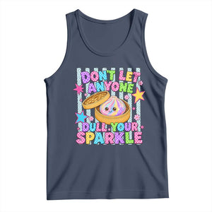 Squishy Lovers Tank Top Dont Let Anyone Dull Your Sparkle Cute Rainbow Dumpling Graphic TS10 Navy Print Your Wear
