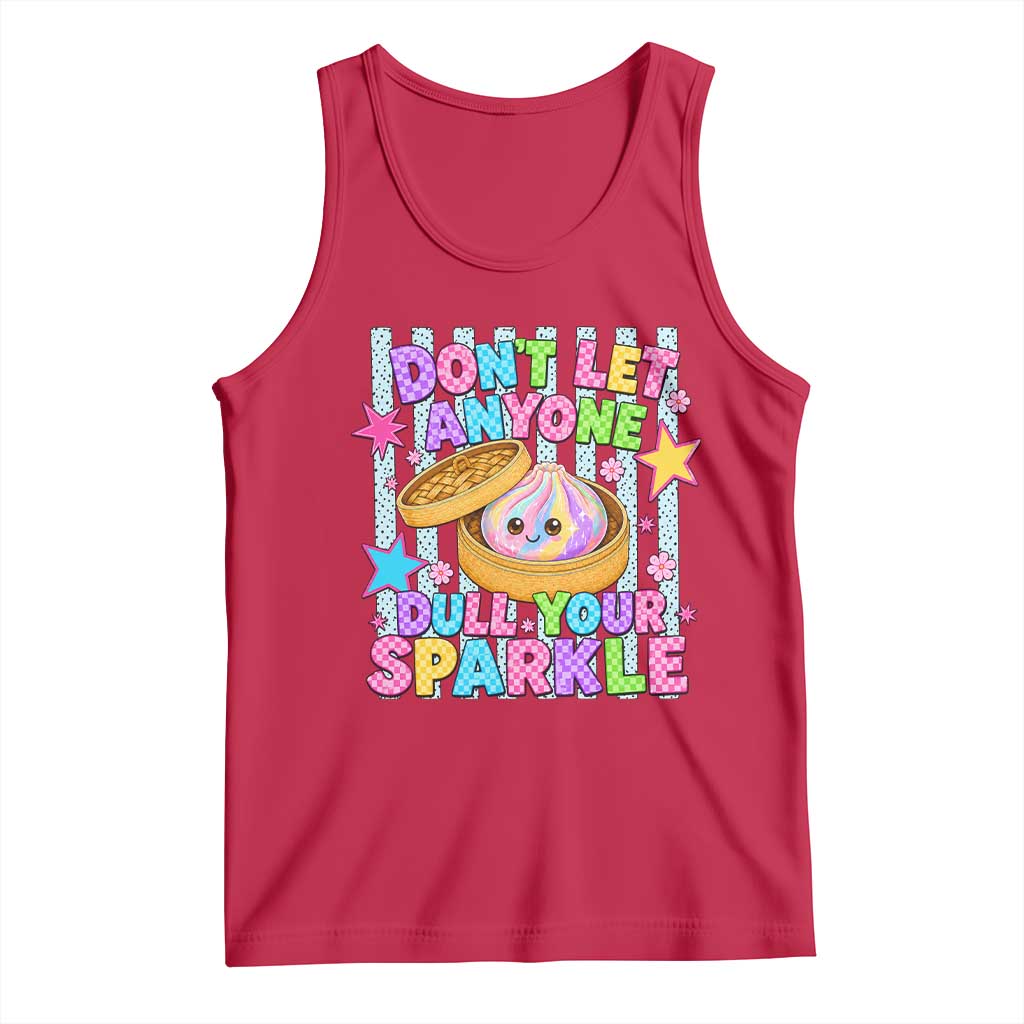 Squishy Lovers Tank Top Dont Let Anyone Dull Your Sparkle Cute Rainbow Dumpling Graphic TS10 Red Print Your Wear