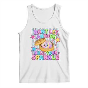 Squishy Lovers Tank Top Dont Let Anyone Dull Your Sparkle Cute Rainbow Dumpling Graphic TS10 White Print Your Wear