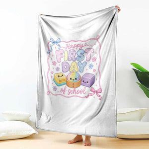 Happy First Day Of School Cute Kawaii Squishy Back To School Graphic Throw Blanket TS10 Print Your Wear