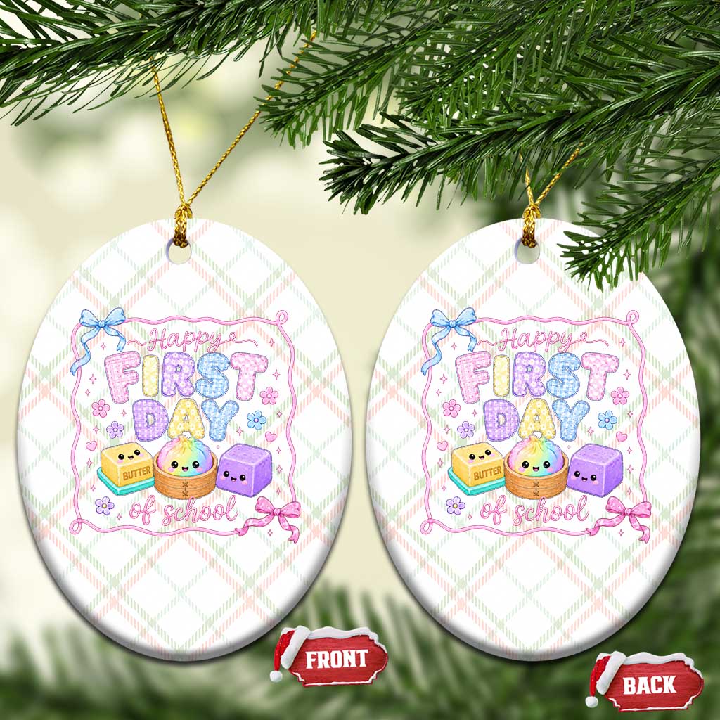 Happy First Day Of School Cute Kawaii Squishy Back To School Graphic Ceramic Ornament TS10 Print Your Wear