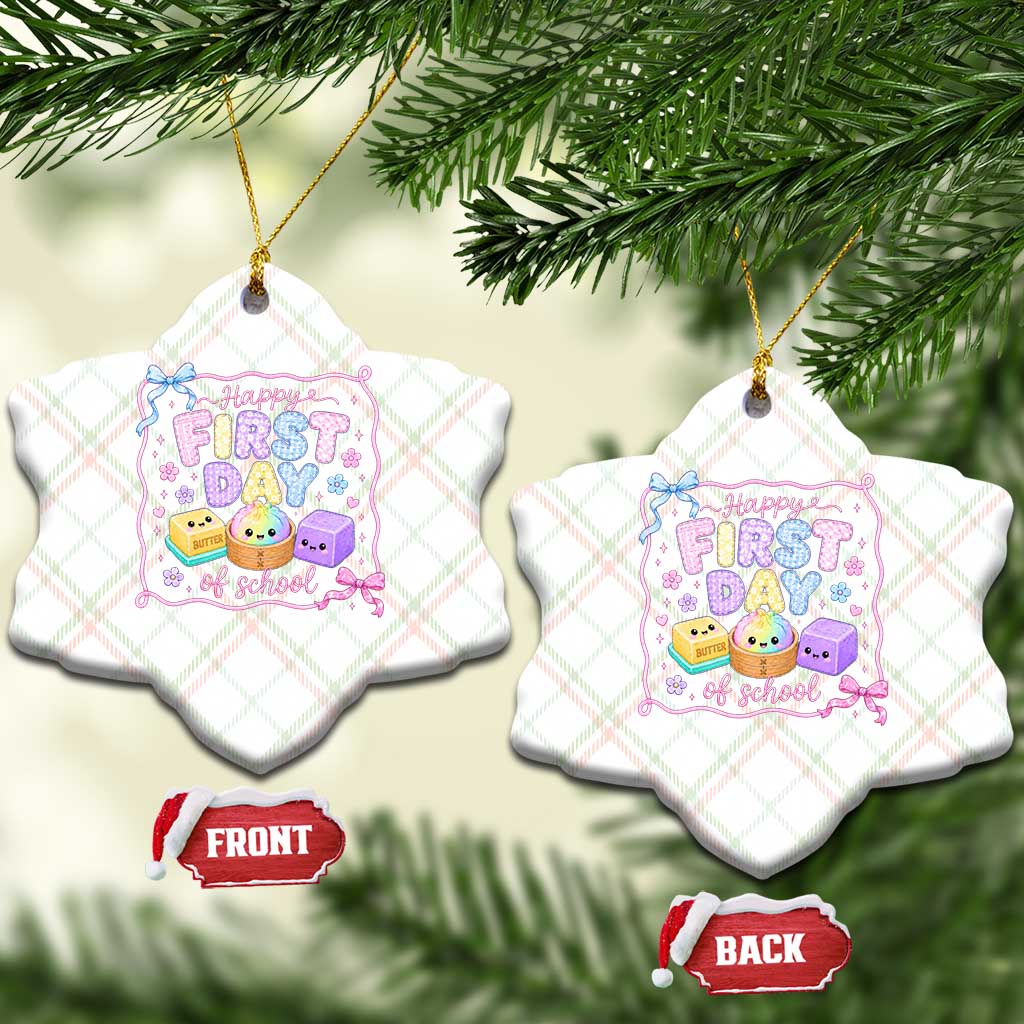 Happy First Day Of School Cute Kawaii Squishy Back To School Graphic Ceramic Ornament TS10 Print Your Wear