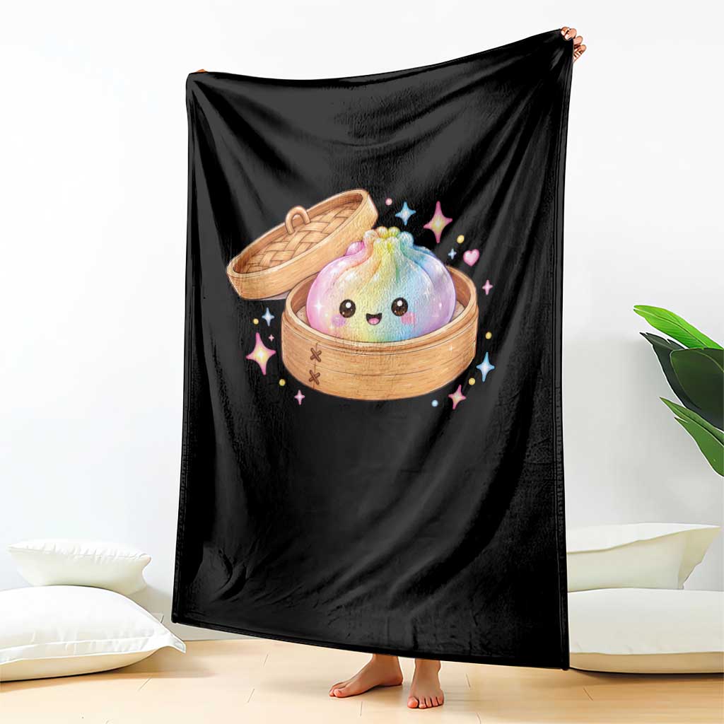 Cute Rainbow Dumpling Squishy Throw Blanket Kawaii Graphic TS10 Print Your Wear