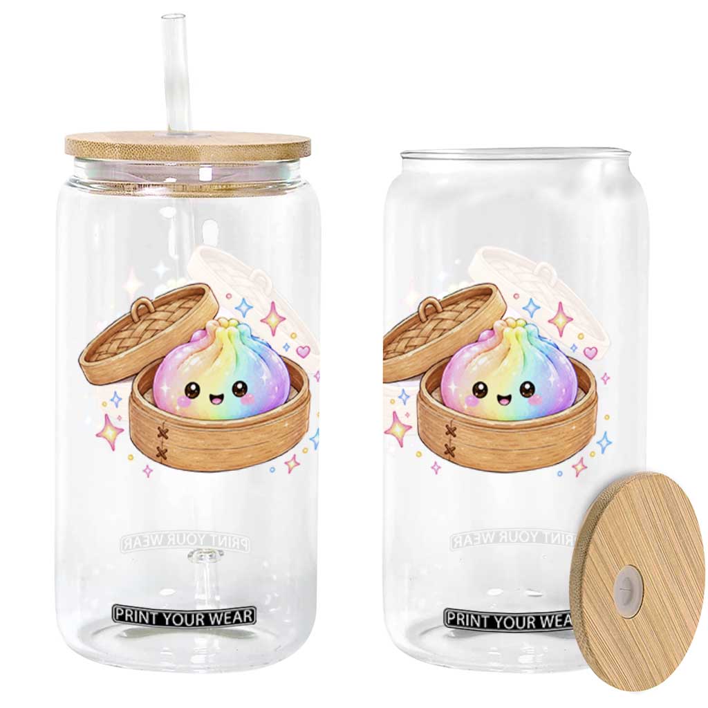 Cute Rainbow Dumpling Squishy Glass Can Kawaii Graphic TS10 Print Your Wear