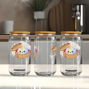 Cute Rainbow Dumpling Squishy Glass Can Kawaii Graphic TS10 Print Your Wear