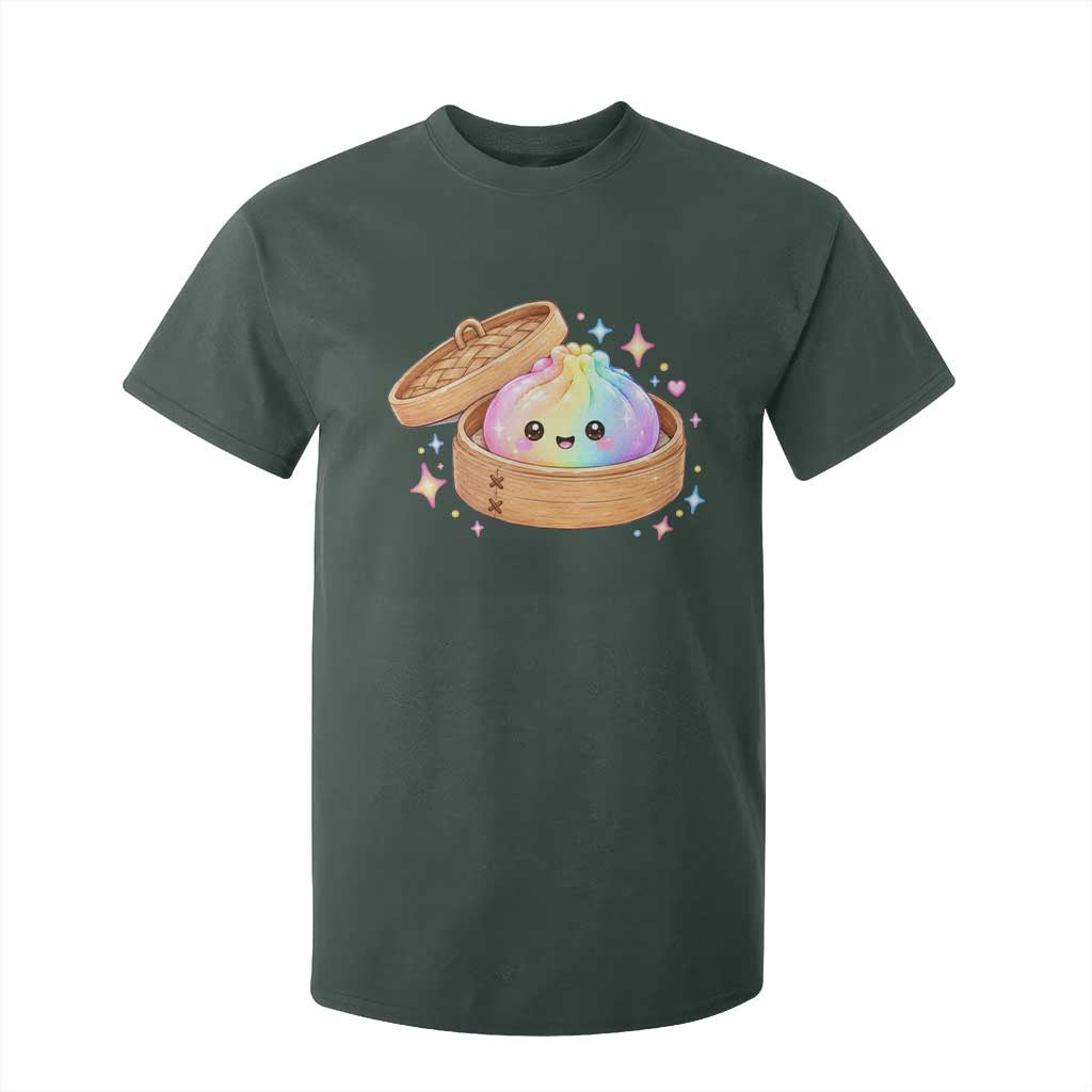 Cute Rainbow Dumpling Squishy T Shirt For Kid Kawaii Graphic TS10 Dark Forest Green Print Your Wear