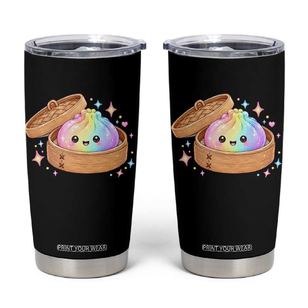 Cute Rainbow Dumpling Squishy Tumbler Cup Kawaii Graphic TS10 Black Print Your Wear