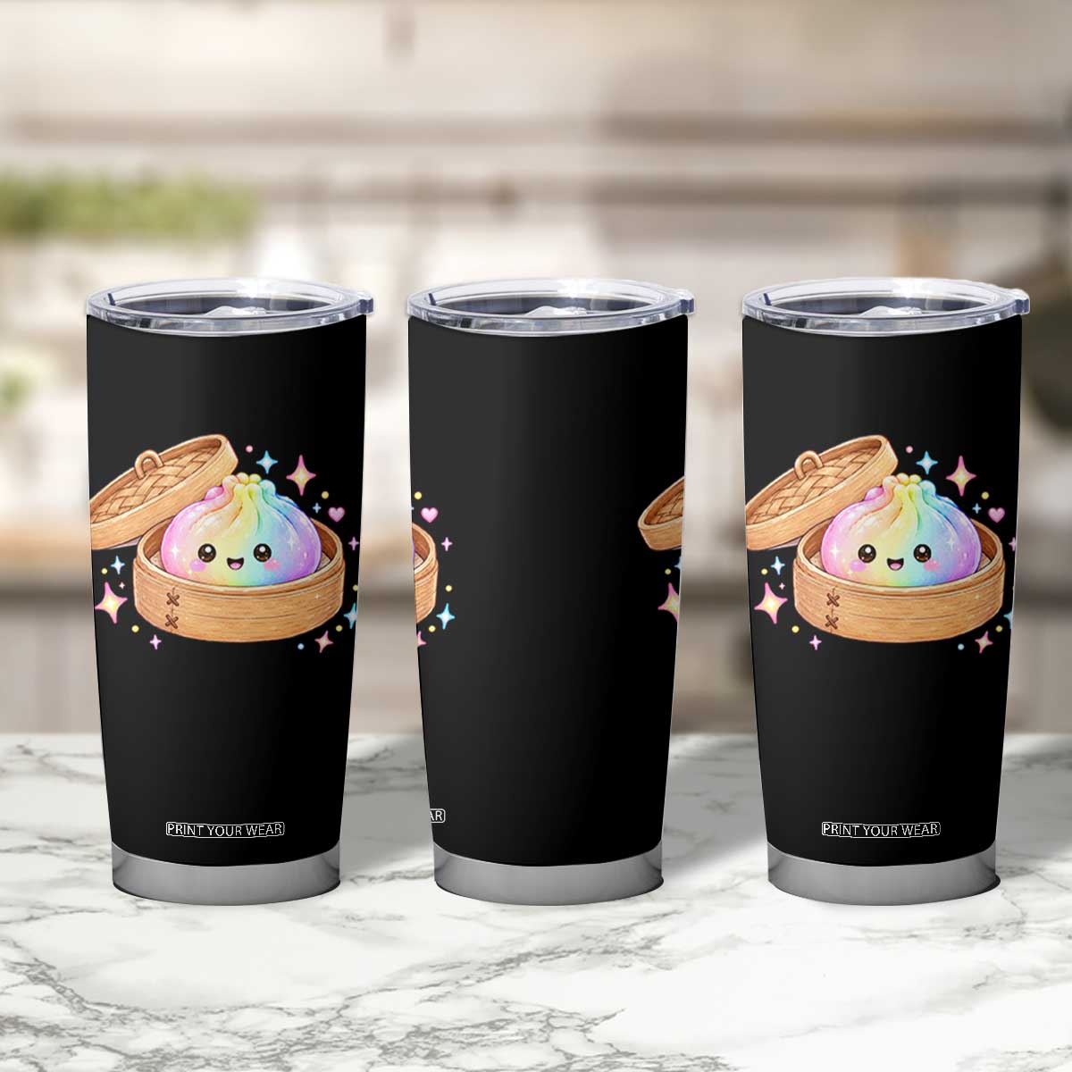 Cute Rainbow Dumpling Squishy Tumbler Cup Kawaii Graphic TS10 Print Your Wear