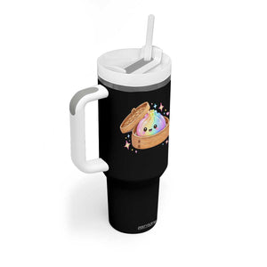 Cute Rainbow Dumpling Squishy Tumbler With Handle Kawaii Graphic TS10 Print Your Wear