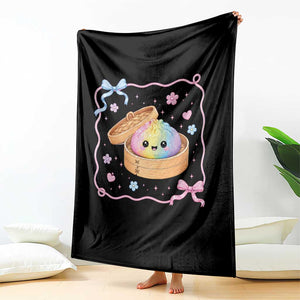 Squishy Lovers Throw Blanket Cute Dumpling Graphic Coquette Bow Girls TS10 Print Your Wear