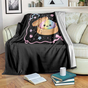 Squishy Lovers Throw Blanket Cute Dumpling Graphic Coquette Bow Girls TS10 Print Your Wear