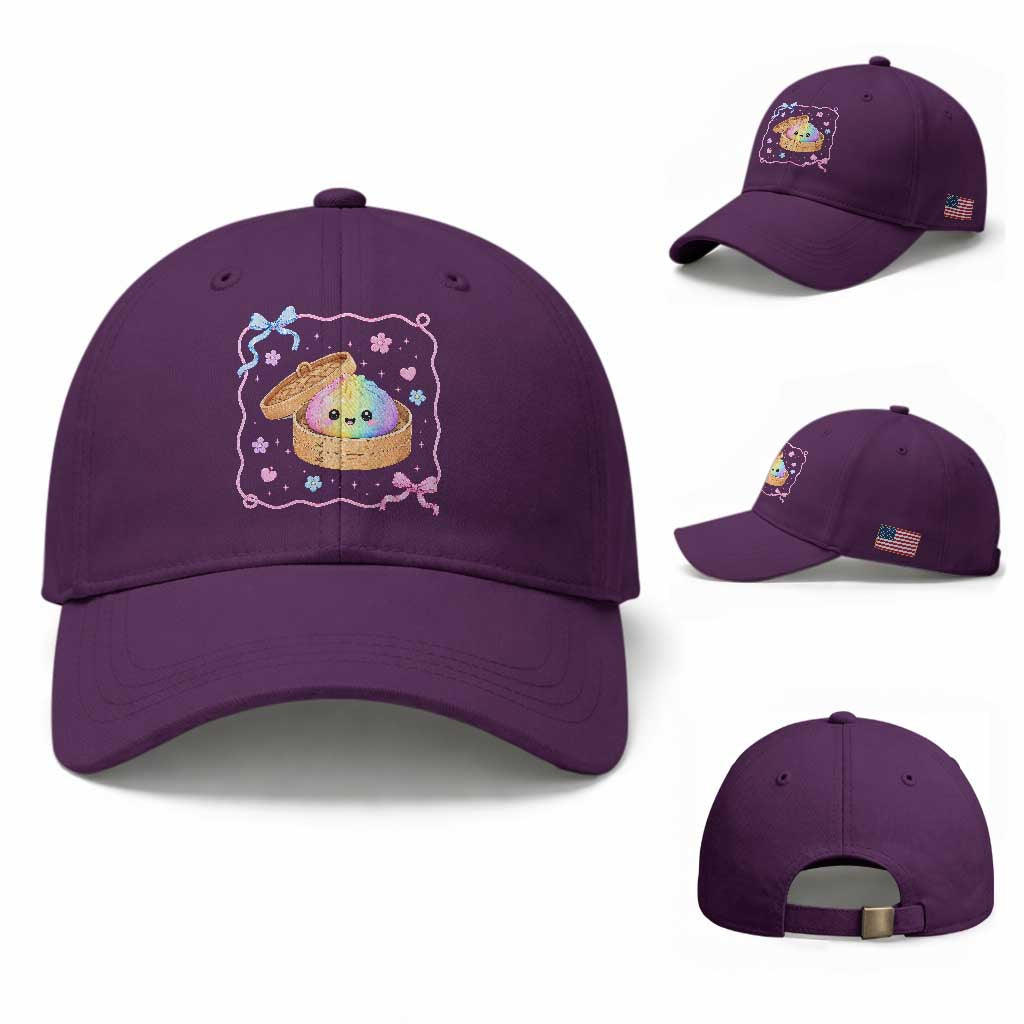 Squishy Lovers Baseball Cap Cute Dumpling Graphic Coquette Bow Girls TS10 Baseball Cap Universal Fit Purple Print Your Wear