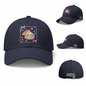 Squishy Lovers Baseball Cap Cute Dumpling Graphic Coquette Bow Girls TS10 Baseball Cap Universal Fit Navy Print Your Wear