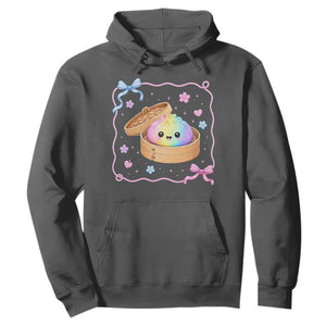 Squishy Lovers Hoodie Cute Dumpling Graphic Coquette Bow Girls TS10 Dark Heather Print Your Wear