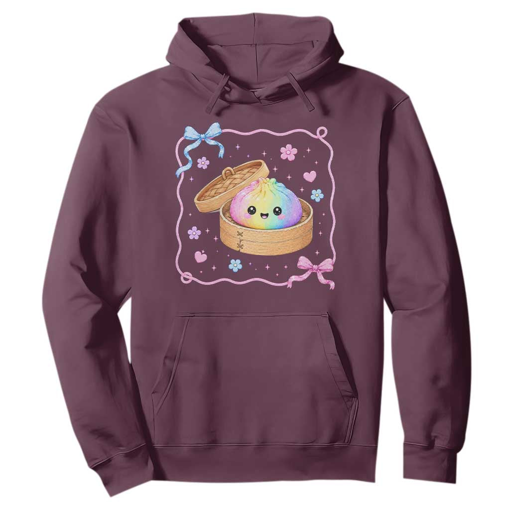 Squishy Lovers Hoodie Cute Dumpling Graphic Coquette Bow Girls TS10 Maroon Print Your Wear