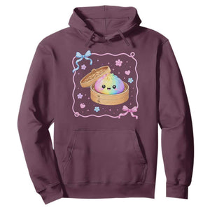 Squishy Lovers Hoodie Cute Dumpling Graphic Coquette Bow Girls TS10 Maroon Print Your Wear
