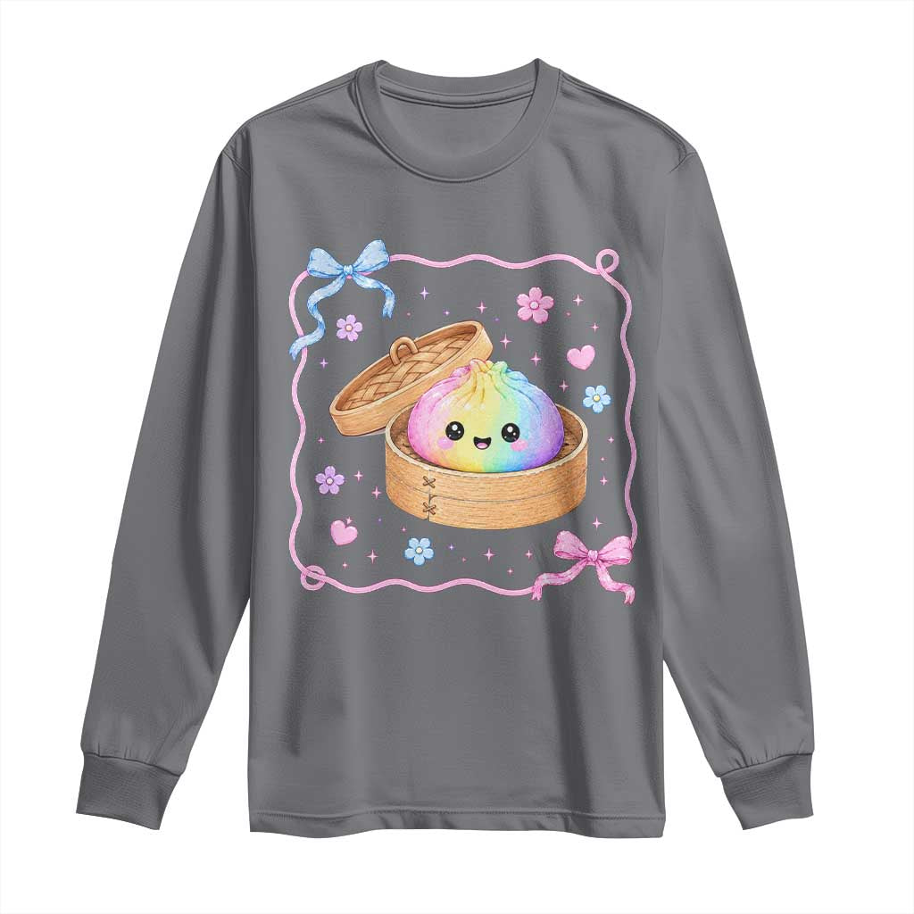 Squishy Lovers Long Sleeve Shirt Cute Dumpling Graphic Coquette Bow Girls TS10 Charcoal Print Your Wear