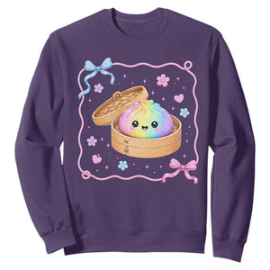 Squishy Lovers Sweatshirt Cute Dumpling Graphic Coquette Bow Girls TS10 Purple Print Your Wear