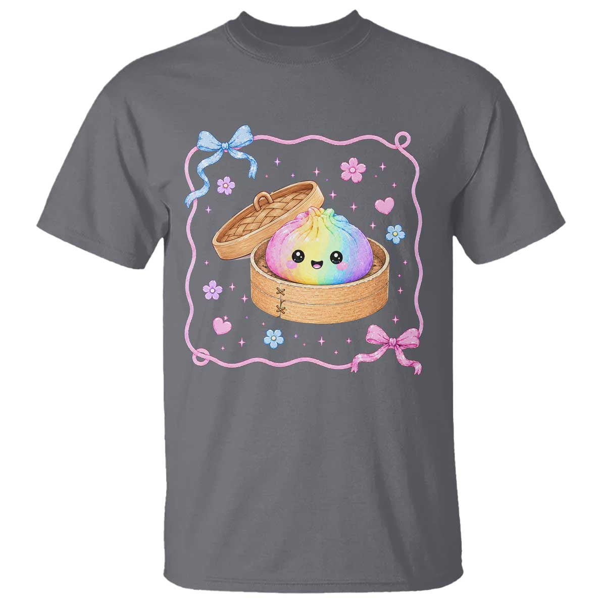 Squishy Lovers T Shirt Cute Dumpling Graphic Coquette Bow Girls TS10 Charcoal Print Your Wear