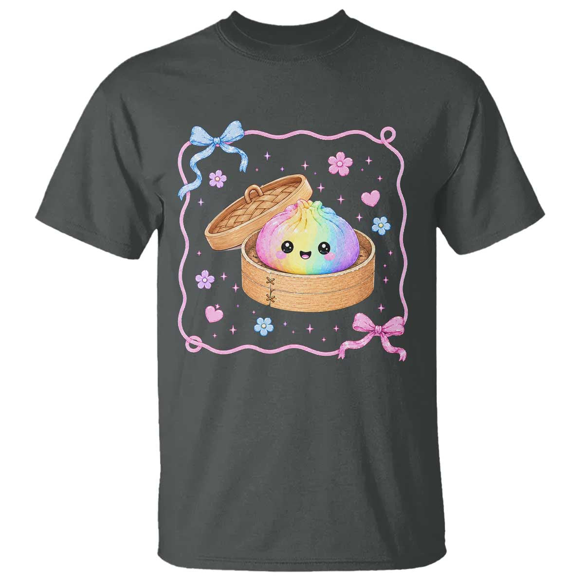 Squishy Lovers T Shirt Cute Dumpling Graphic Coquette Bow Girls TS10 Dark Heather Print Your Wear