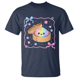 Squishy Lovers T Shirt Cute Dumpling Graphic Coquette Bow Girls TS10 Navy Print Your Wear