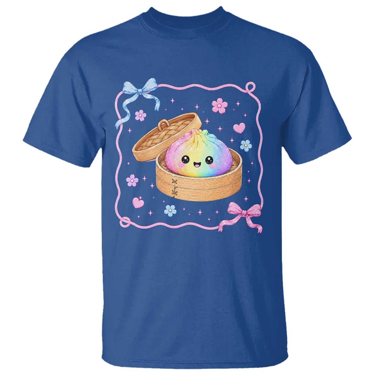 Squishy Lovers T Shirt Cute Dumpling Graphic Coquette Bow Girls TS10 Royal Blue Print Your Wear