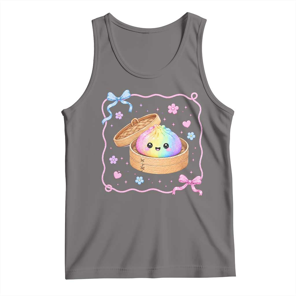 Squishy Lovers Tank Top Cute Dumpling Graphic Coquette Bow Girls TS10 Deep Heather Print Your Wear